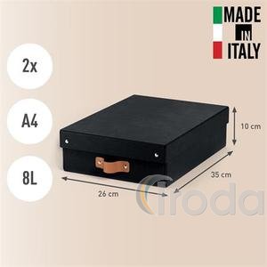 Leitz Puro karton t&aacute;rol&oacute;doboz M m&eacute;ret alacsony 2db fekete