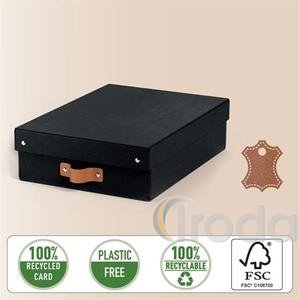 Leitz Puro karton t&aacute;rol&oacute;doboz M m&eacute;ret alacsony 2db fekete