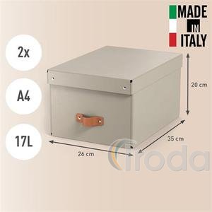 Leitz Puro karton t&aacute;rol&oacute;doboz M m&eacute;ret 2db sz&uuml;rke-b&eacute;zs