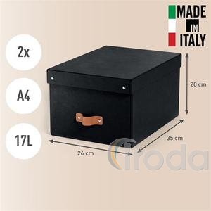 Leitz Puro karton t&aacute;rol&oacute;doboz M m&eacute;ret 2db fekete