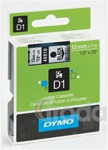 Kazetta Dymo D1 9mmx7m fekete betű/piros háttér