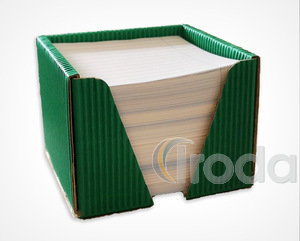 Tömbkocka 10 x 9,5 x 7cm famentes vonalazott papírlapok, hullámkarton dobozban