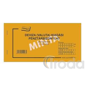 Nyomell C.318-120/V Deviza (Valuta) kiad&aacute;si p&eacute;nzt&aacute;rbizonylat, 25X2 pld