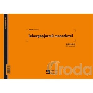 Menetlevél tehergépkocsi Pátria A/5 D.Gépj.21/5