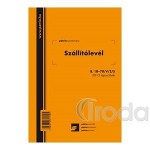 Szállítólevél 50x2 lapos A5 álló, B.10-70/V/2/S
