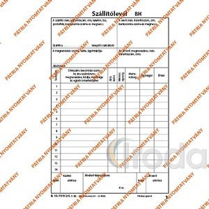 Szállítólevél 50x2 lapos A5 álló, B.10-70/V/2/S