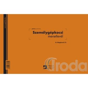 Pátria Személygépkocsi menetlevél 100 lapos tömb A/4 fekvő, D.GEPJ.31