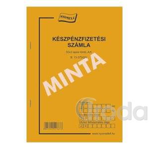 Készpénzfizetési számlatömb, 2 ÁFA kulcsos, 50x3 lapos, A5 álló, B.13-373/2/V
