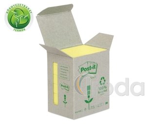 Öntapadós jegyzettömb minitorony 51x38 sárga Green Line 3M Post-it 6db/csomag