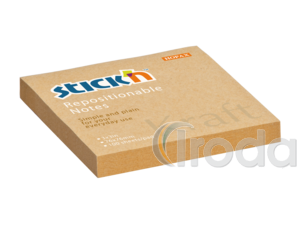 Önt.jegyzet Stick'N 76x76 natúr barna Kraft Notes