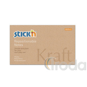Önt.jegyzet Stick'N 76x127 natúr barna Kraft Notes