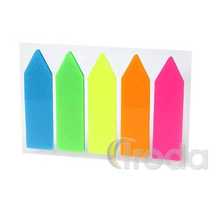 Official Jel&ouml;lő c&iacute;mke 12x50mm, neon sz&iacute;nű nyilak, 5x25lap, &aacute;tl&aacute;tsz&oacute; műanyag