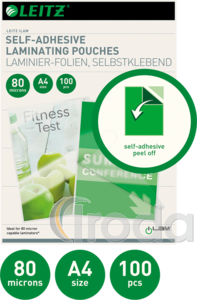 Leitz Lamináló fólia A/4 80 mic, öntapadó 100db/csomag