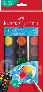 Faber-Castell Vízfestékkészlet 21db-os 30mm-es koronggal + ecset