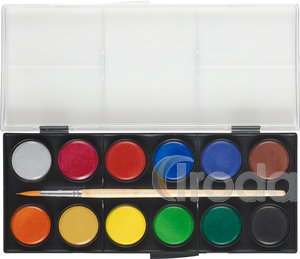 Faber-Castell Vízfestékkészlet 12db-os nagy 30mm-es koronggal + ecset