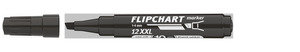 ICO 12XXL Flipchartmarker fekete, vágott csúcsos