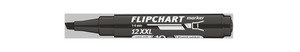 ICO 12XXL Flipchartmarker fekete, vágott csúcsos