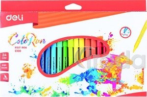 Filctollkészlet, 1,0 mm, DELI ColoRun, 24 különböző szín