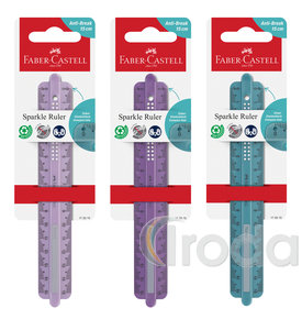 Faber-Castell Vonalzó 15cm-es SPARKLE törésálló vegyes színben (óceánkék,lila,rózsaszín)