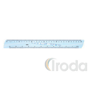 Vonalzó, műanyag, 30 cm, DELI WOOVE