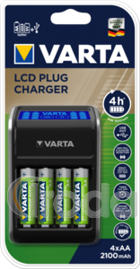 Akkutöltő Varta 'LCD Plug' 4xAA, 2100mAh, R2U