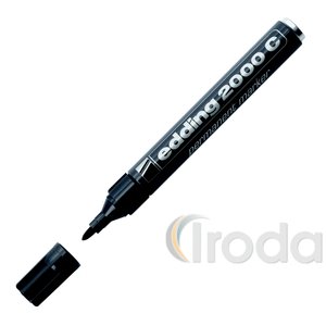 Filctoll alkoholos Edding 2000, kerek hegy, fém test, fekete