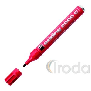 Filctoll alkoholos Edding 2000, kerek hegy, fém test, piros