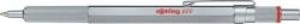 Rotring '600' Golyóstoll, 1,0 mm, nyomógombos, ezüst színű fém test