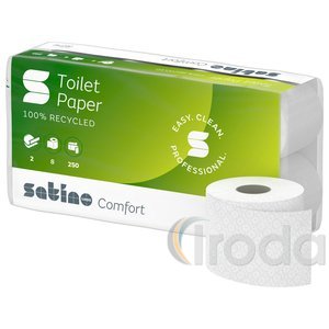 WEPA SATINO COMFORT Toalettpapír, fehér, 2 rtg. 8 tek 250 lap = 27,5 m / tekercs