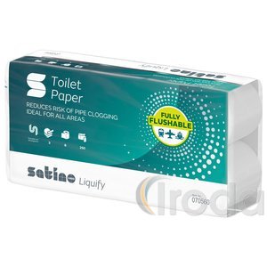 WEPA SATINO LIQUIFY  toalettpapír, 3 rétegű, 8 tek/csomag,  250 lap=27,5 m. FEHÉR