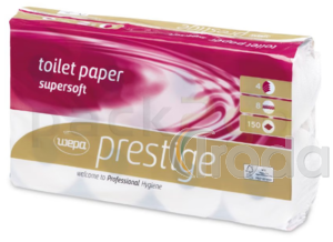 Wepa SATINO PRESTIGE Toalettpapír. 4 rétegű, 8 tek / csomag 100% FEHÉR 150 lap=19,5 m