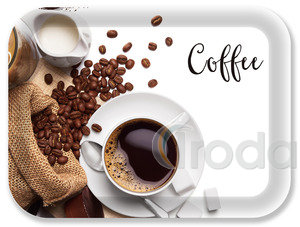 T&aacute;lca, műanyag, k&aacute;v&eacute; mint&aacute;s 33x24,5cm