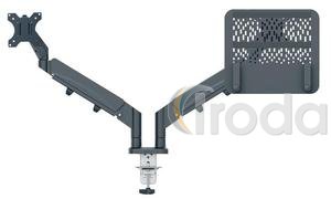 Leitz Ergo Dual helytakar&eacute;kos monitor- &eacute;s laptopkar, s&ouml;t&eacute;tsz&uuml;rke
