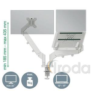 Leitz Ergo Dual helytakar&eacute;kos monitor- &eacute;s laptopkar, vil&aacute;gosz&uuml;rke