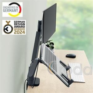 Leitz Ergo Dual helytakar&eacute;kos monitor- &eacute;s laptopkar, s&ouml;t&eacute;tsz&uuml;rke