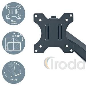 Leitz Ergo Dual helytakar&eacute;kos monitor- &eacute;s laptopkar, s&ouml;t&eacute;tsz&uuml;rke
