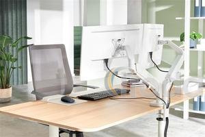 Leitz Ergo Dual helytakar&eacute;kos monitorkar k&eacute;t monitorhoz, vil&aacute;gos z&uuml;rke