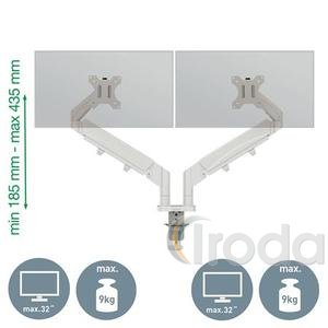 Leitz Ergo Dual helytakar&eacute;kos monitorkar k&eacute;t monitorhoz, vil&aacute;gos z&uuml;rke