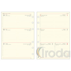 Betétlapcsomag gyűrűs kalendáriumhoz HETI tervező -L311 SATURNUS,  2026.év