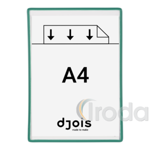 Bemutat&oacute;t&aacute;bla Djois A4 z&ouml;ld 5db/csom, r&ouml;videbbik oldal&aacute;n nyitott, forg&oacute;csap n&eacute;lk&uuml;l