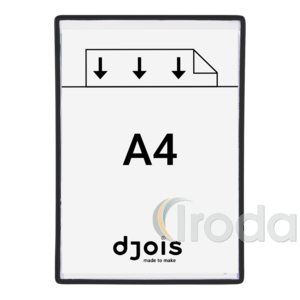 Bemutat&oacute;t&aacute;bla Djois A4 fekete 5db/csom, r&ouml;videbbik oldal&aacute;n nyitott, forg&oacute;csap n&eacute;lk&uuml;l