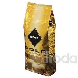 Kávé Rioba Espresso 80% arabic + 20% robusta pörkölt, szemes 1kg, arany mintás csomagolás