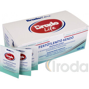 Bradolife kéz- és bőrfertőtlenítő kendő, 100db/doboz