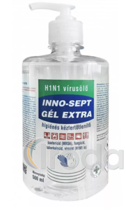 Kéz- és felületfertőtlenítő Inno Sept Extra Gél 500ml, pumpás
