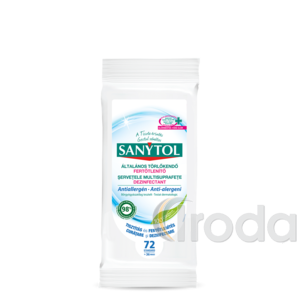 Sanytol antiallerg&eacute;n fertőtlen&iacute;tő tiszt&iacute;t&oacute;kendő 72db