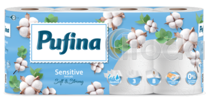 PUFINA Sensitive Aquabond toalettpap&iacute;r 8 tek 140 lap 3 r&eacute;tegű