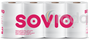 Sovio toalettpap&iacute;r 8 tekercs 250 lap, 3 r&eacute;tegű 100% cellul&oacute;z