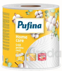 Pufina Home Care pap&iacute;rt&ouml;rlő 1 tekercs 245 lap 2 r&eacute;tegű