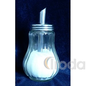 Gastroline cukorszóró, üveg, 12 cm 150ml, fém tető, fém adagolócső