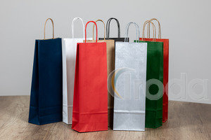 Dísztasak italokhoz, sodrottfüles, 14x39+8 cm matt arany